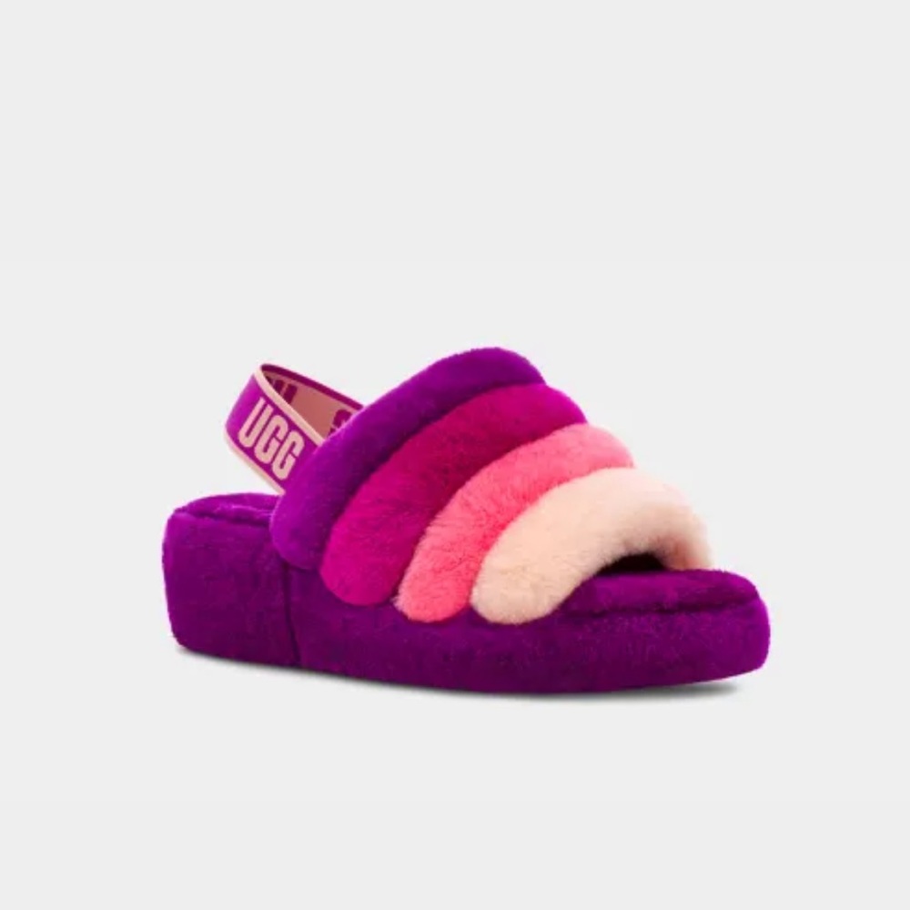 UGG Fluff Yeah Slide in purple ombré 💜🩷🧡